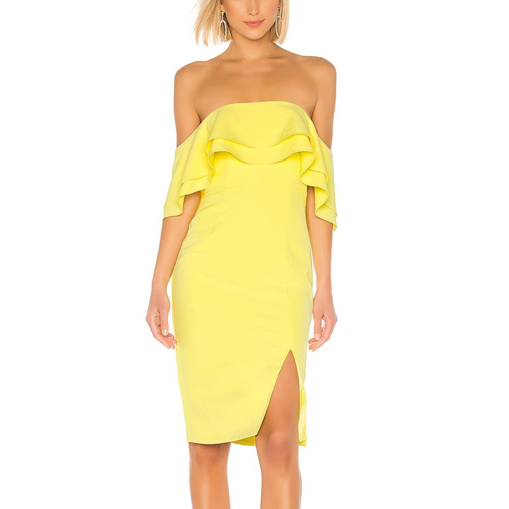Bardot Ruffled OffTheShoulder Sheath Dress Gem